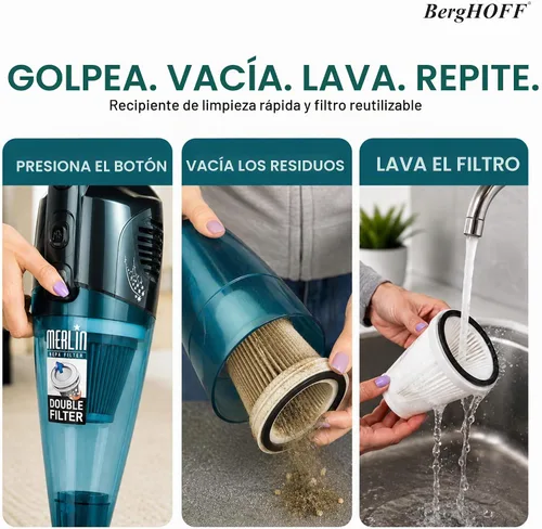 Vista 9 de Berghoff Merlin - Aspiradora con cable todo en uno, con herramientas, color azul