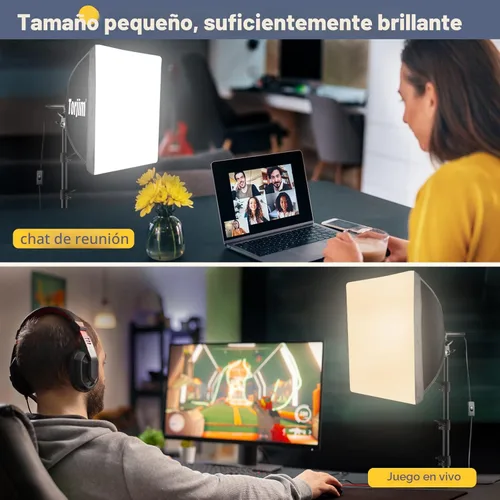 Vista 3 de Kit de Iluminación de Softbox para Fotografía Torjim, Kit de Iluminación de Softbox Profesional de 16' x 16' con Bombillas LED de 85W 3000-7500K