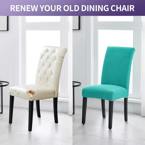 Vista 19 de Joccun - Juego de 2 fundas para sillas de comedor, fundas elásticas para sillas de comedor, fundas de asiento para sillas de comedor, funda de Negro