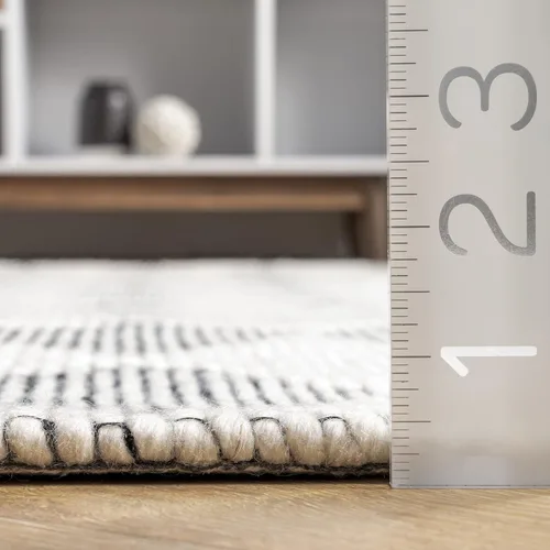 Vista 2 de Rugs USA Fractal - Alfombra de lana de diamante, 2x8, gris