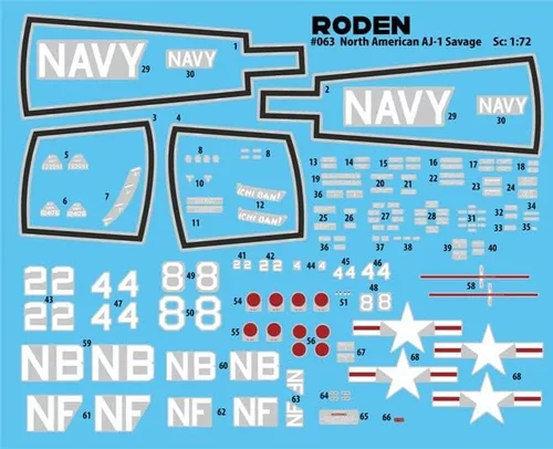 Vista 2 de Roden 063 - 1/72 - North American AJ-1 Savage, kit de modelo de plástico a escala