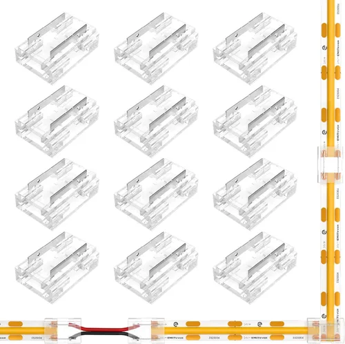 Vista 11 de Conectores de tira LED EMITEVER, 12 paquetes de conectores de luz de cinta LED de 2 pines sin soldadura, apriete de tornillo, conectores de cinta a