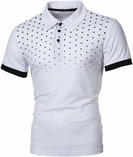 Vista 3 de Camisas de golf de manga corta para hombre, estilo casual, con bloques de color, de algodón, con botones, polo