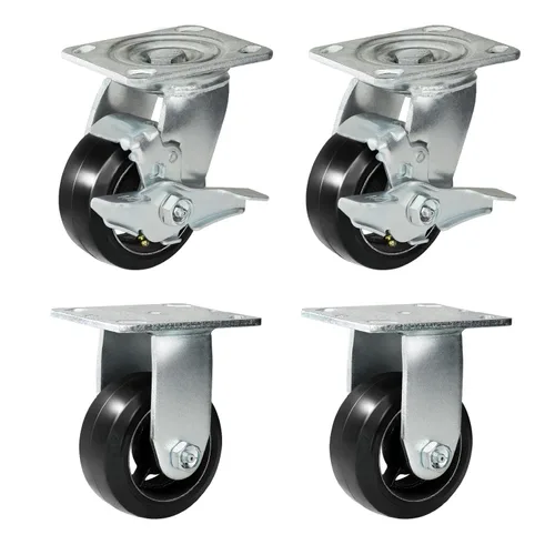 Vista 36 de Ruedas giratorias de 4 x 2 pulgadas, resistentes, 700 libras por rueda, placa superior para carrito de herramientas, plataforma, camión, banco