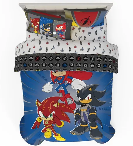 Vista 30 de Franco - Juego de ropa de cama coleccionable Nintendo Donkey Kong, 5 piezas, edredón reversible supersuave y juego de sábanas con funda