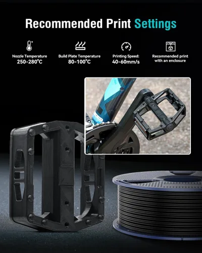 Vista 4 de SUNLU Filamento ABS 0.07 in, Negro, 2.2 lbs 35.27 oz Abs Negro