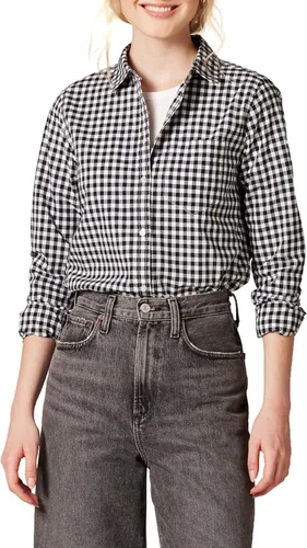 Vista 10 de Yaxa Essentials - Camisa de popelina para mujer, de manga larga, con botones y ajuste regular