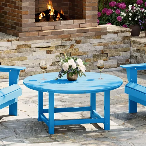 Vista 24 de WestinTrends Mesa de café de patio cuadrada de HDPE Malibu para exteriores de bajo perfil, marrón oscuro