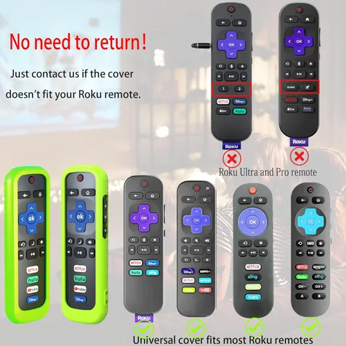 Vista 2 de Paquete de 3 fundas para control remoto para Roku, cubierta de batería para TCL Smart TV Steaming Stick, controlador protector de silicona, funda