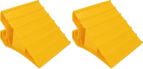 Camco Cuña para rueda súper - Ayuda a mantener su remolque en su lugar para que pueda volver a enganchar - (44492) (Paquete de 2)