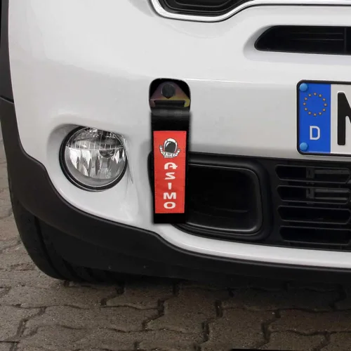 Vista 4 de Q1-TECH, Correa de remolque JDM – Cinturón de remolque de carreras deportivas, gancho de cuerda de tracción personalizado para parachoques delantero