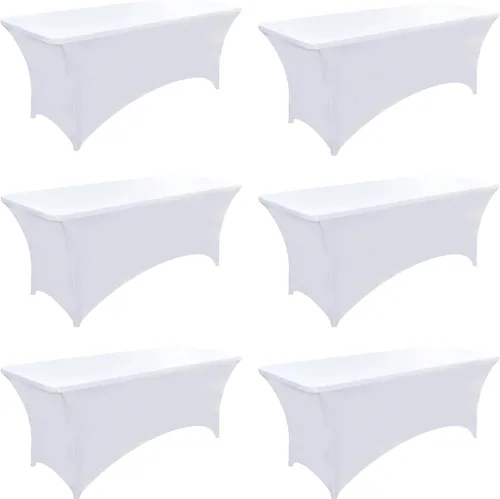 Vista 18 de Paquete de 2 Cubiertas de Mesa de Spandex de 4 pies para Mesas Plegables Rectangulares - Manteles Elásticos Ajustados Resistentes a las Arrugas