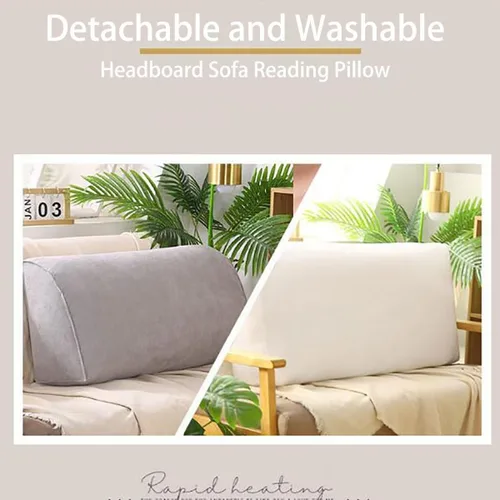 Vista 2 de Almohada de cuña para cabecero de lectura, para sentarse en la cama, cojín triangular para respaldo, soporte lumbar y espalda, almohadas tapizadas