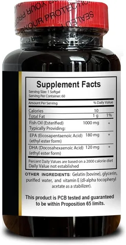 Vista 4 de Aceite de pescado Omega 3 - Aceite de pescado Omega 3, aceite de pescado de alta potencia, aceite de pescado sin eructos de triple fuerza