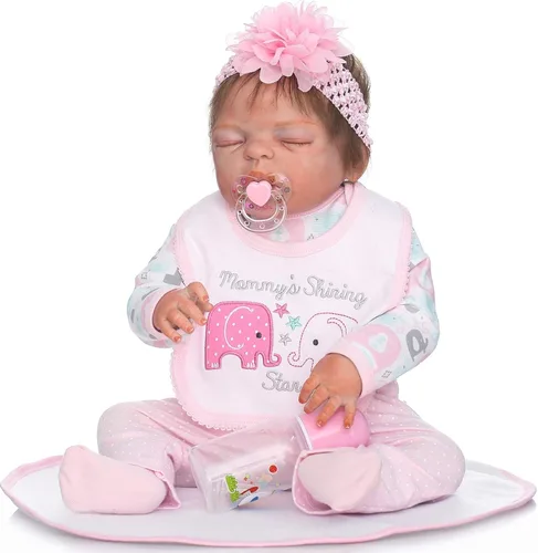 Vista 2 de Ropa de muñeca Reborn Baby Girl Doll Accesorios de ropa de 4 piezas para 20 a 23 pulgadas
