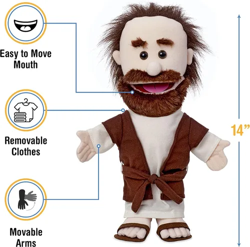 Vista 2 de 14" José, personaje de la Biblia, marioneta de mano