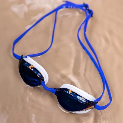 Vista 4 de ARENA Gafas de natación unisex Python Racing para hombres y mujeres, antivaho, sin fugas, máxima comodidad, doble correa, lente con espejo/sin espejo
