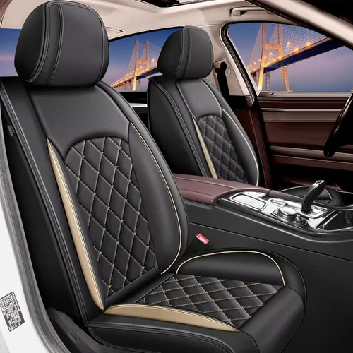 Vista 11 de Fundas de asiento de automóvil para GMC Acadia 2017-2023 2024, de cuero transpirable, juego de fundas de asiento delantero para Acadia
