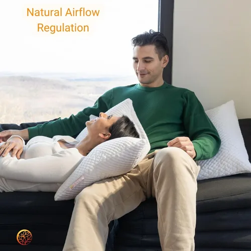 Vista 8 de JUVEA Elevate - Paquete de 2 almohadas de látex Talalay natural con funda de Tencel, almohada alta transpirable y de apoyo para una buena noche