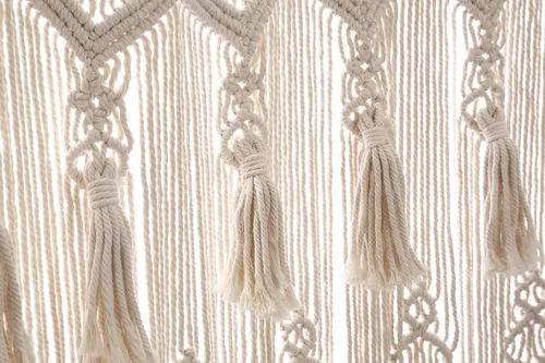 Vista 6 de Achart Cortinas de macramé grandes para ventana, cortinas bohemias para dormitorio, sala de estar, puerta, apartamento, armario, divisor