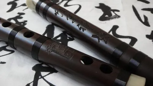 Vista 3 de Flauta china de palisandro envejecido recuperada profesional Dizi con garantía basada en EE. UU. (clave de C)