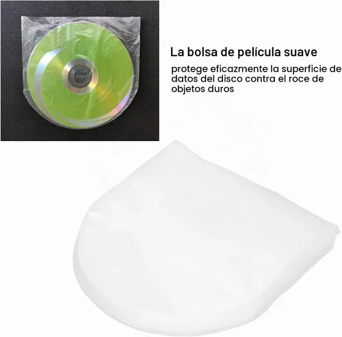 Vista 3 de Bolsa de protección de disco CD y DVD, fundas interiores de plástico transparente para CD y DVD de 5 pulgadas Mini cubierta de almacenamiento
