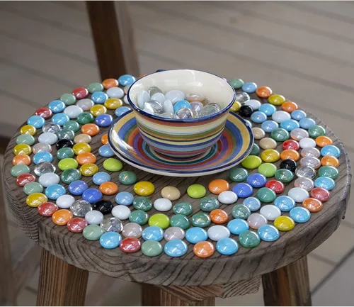 Vista 14 de HappyFiller Gemas de Vidrio Mármoles Planos Negros 1 LB para Rellenos de Jarrones, Arte, Manualidades, Detalles del Hogar, Centros de Mesa de Bodas