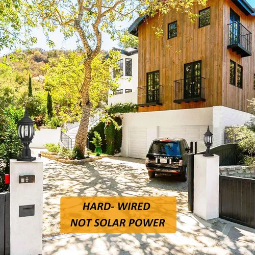 Vista 7 de HOLKIRT Luz de poste al aire libre, lámpara vintage, farol exterior impermeable con base de montaje en muelle para montaje en poste de jardín