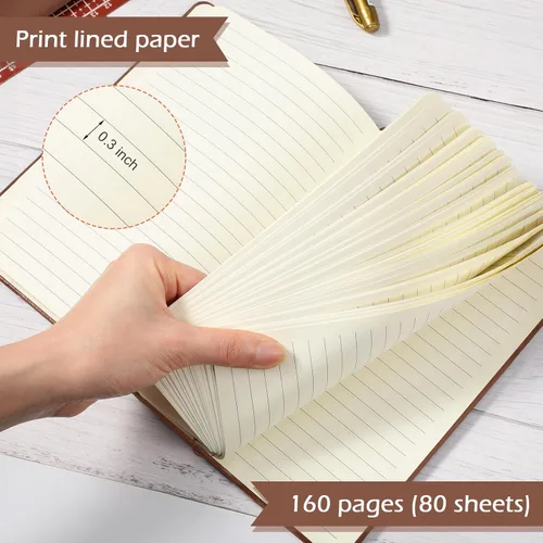 Vista 42 de Honoson 20 Pack Lined Journal Notebooks A5 Hardcover Executive Notebook 5.5" x 8.3" PU Leather Wide Ruled Journals Bulk with Elastic Band for Home