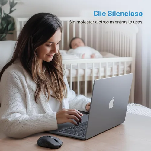 Vista 7 de XBG Ratón Bluetooth inalámbrico B15pro, Bluetooth 5.0/4.0 y 2.4G Tri-Mode, tipo C recargable con pantalla LED, clic silencioso ergonómico