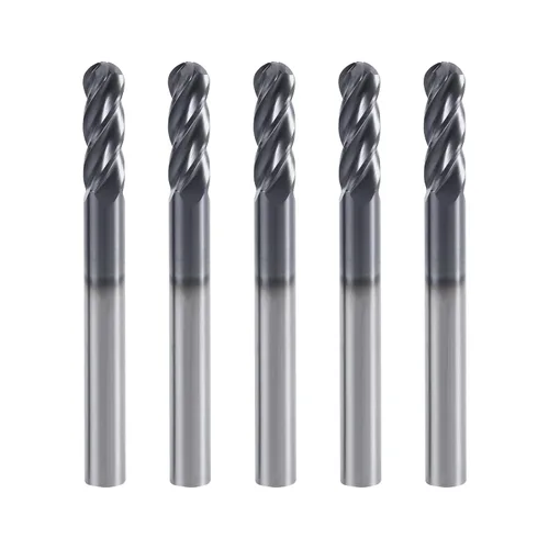 Vista 13 de Fresa de punta de bola ISB, diámetro de 1/16", diámetro de vástago de 1/8", brocas de carburo de grano micro de 4 canales para fresadora CNC