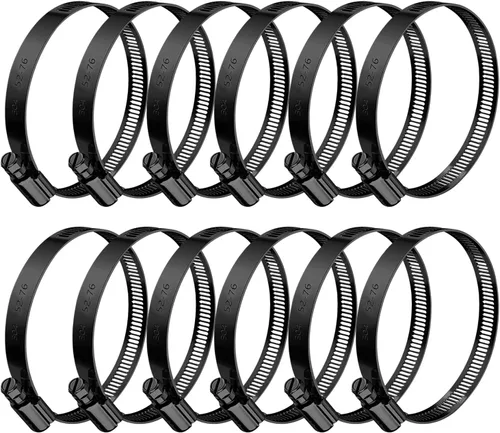 Vista 11 de BOTTEN 20 piezas de abrazaderas de manguera negras, 3/4" - 1-1/2" (21-38mm) 304 abrazaderas de manguera de acero inoxidable, kit de surtido