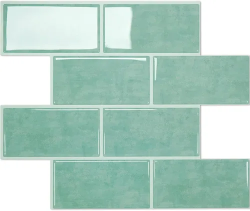 Vista 11 de STICKGOO Azulejos de Subway de 10 Hojas para Despegar y Pegar para Salpicadero, Azulejos de Vinilo Autoadhesivos Negros para Pared, Salpicadero