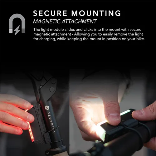 Vista 3 de REDSHIFT ARCLIGHT - Luz LED para bicicleta, de doble color, luz delantera y trasera para montar de día y noche, duración de la batería de más de 36
