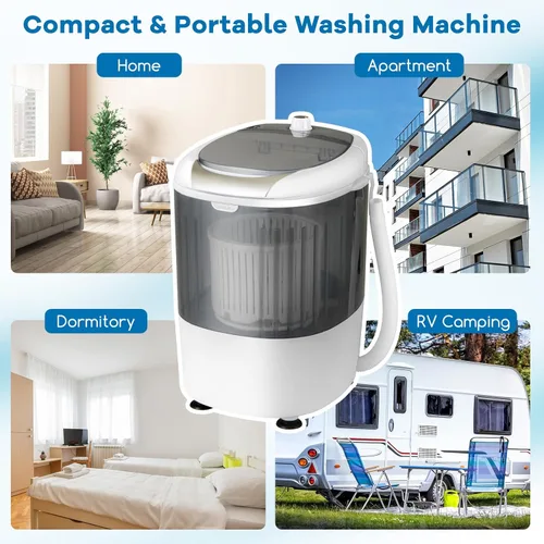 Vista 5 de MEDIMALL GX24977-PE, combo de mini lavadora y giratoria, 5.5 libras, semiautomática compacta para lavandería, apartamento, dormitorio, caravana