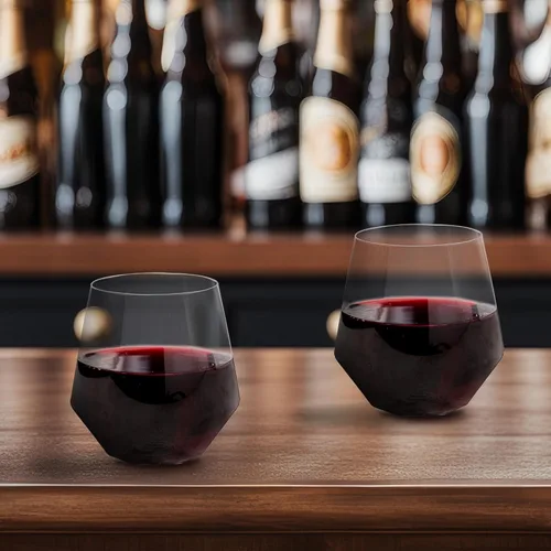 Vista 5 de Smarty Had A Party Copas de vino de 12 onzas – 16 copas de plástico transparente sin tallo, vasos de vino desechables irrompibles para fiestas