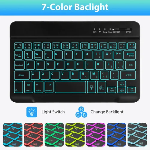 Vista 7 de SOPPY Funda con teclado para iPad mini 7 A17 Pro 2024/iPad Mini 6 generación con teclado 2021 8.3 pulgadas, cubierta de teclado desmontable Negro