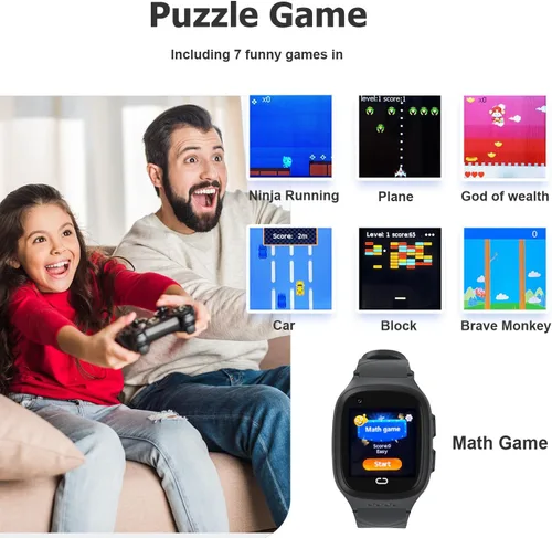 Vista 7 de Reloj Inteligente 4G para Niños con Rastreador GPS - Smartwatch con Llamadas Bidireccionales, Videollamadas, Juegos, Chat de Voz, SOS, Modo Escolar