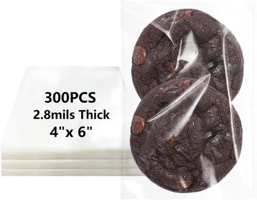 Vista 6 de DaTpuik 100 bolsas de celofán autosellantes de 4 x 6 pulgadas, bolsas transparentes para galletas, bolsa de celofán resellable para embalaje
