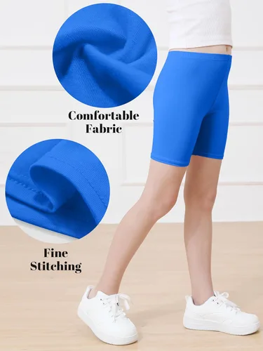 Vista 2 de Resinta Paquete de 6 pantalones cortos de ciclismo para niñas, ropa de verano, multicolor