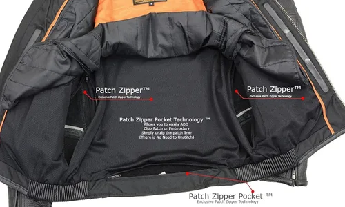 Vista 5 de Milwaukee Leather ML2083 - Chaqueta de cuero reflectante con ventilación para hombre