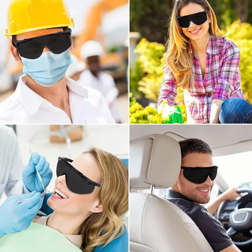 Vista 3 de SUNNYPRO Gafas de sol de seguridad tintadas para hombres envolventes con protección UV oscuras