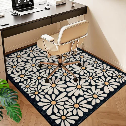 Vista 8 de SHIYUE Office Chair Mat for Hardwood/Tile Floor Carpet, 36"x48" Computer Desk for Rolling Chairs Protector Gaming Non Slip Under TPR Backing Black