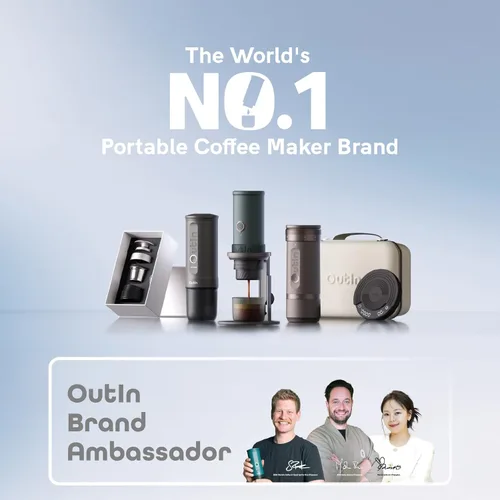 Vista 8 de OutIn Máquina de café espresso eléctrica portátil Nano con bolsa de transporte