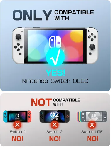 Vista 2 de Mumba Dockable Case for Nintendo Switch OLED 2021, Blade Series TPU Grip Protective Cover Accessories Compatible with Nintendo Switch OLED 7 Inch