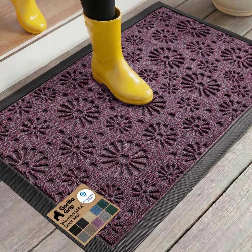Vista 28 de Gorilla Grip - Tapete WeatherMax todo terreno 100% impermeable, caucho natural, resistente a manchas y decoloración, interior y exterior, fácil