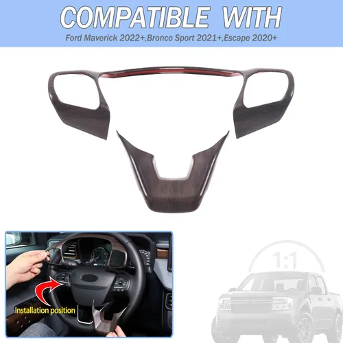 Vista 2 de Aunginsy Marco de Botón de Dirección de Control Central Trim Compatible con Ford Maverick 2022+ Bronco Sport 2021+ Escape 2020+ Consola Central