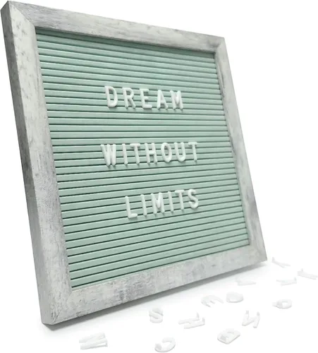 Vista 18 de C Crystal Lemon - Tablero de fieltro para letras, 10 x 10 pulgadas, tablero de madera para mensajes intercambiables, marco de madera, montaje