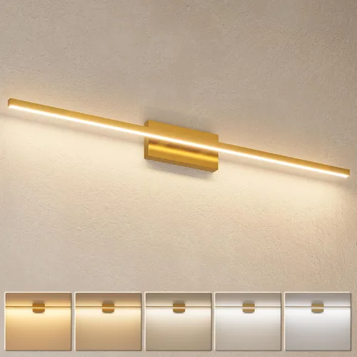 Vista 17 de VOLISUN Moderna lámpara de tocador de baño de 23.6 pulgadas, 14 W, regulable, 5CCT, lámpara de baño LED sobre el espejo, luces de pared de barra
