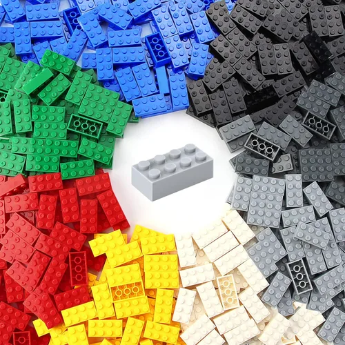 Vista 23 de Feleph 100 piezas 2 x 4 Ladrillos Piezas Negras Partes Clásico Juego Creativo Bloques de Construcción Juego de Partes Accesorios de Juguete